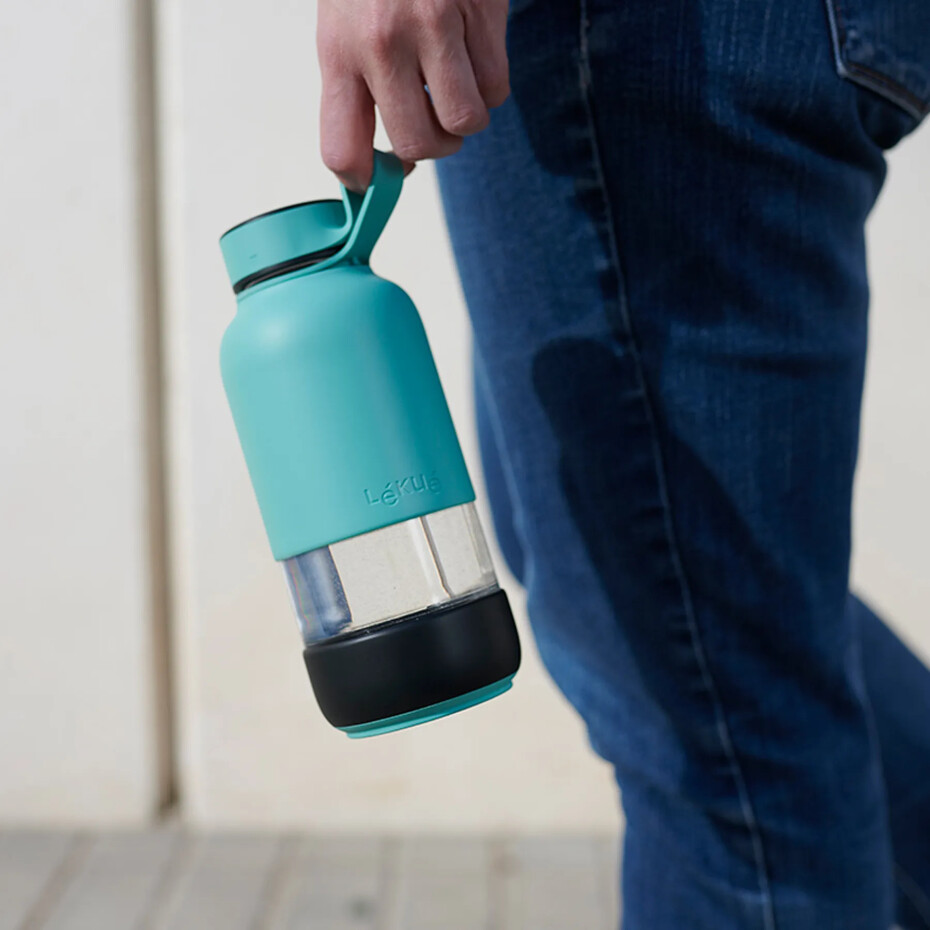 Láhev na vodu BOTTLE TO GO 600 ml, tyrkysová, Lékué - main (2)
