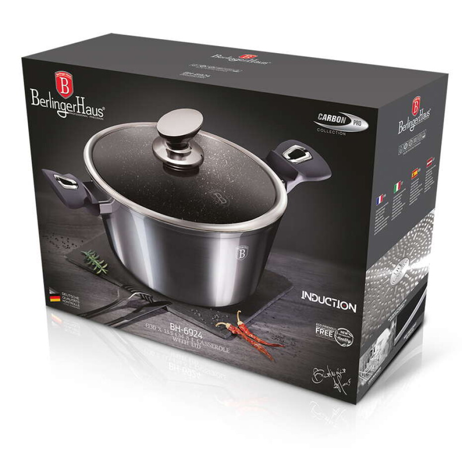 BERLINGERHAUS Kastrol s poklicí s mramorovým povrchem 30 cm Carbon PRO Line BH-6924 - main (8)