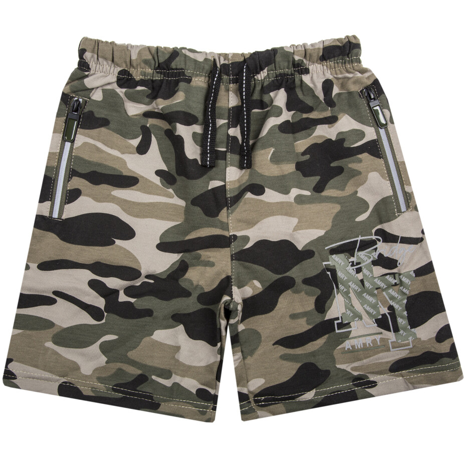 Chlapecké kraťasy - KUGO MT0528, khaki/ signální aplikace Barva: Khaki, Velikost: 140 - main (1)
