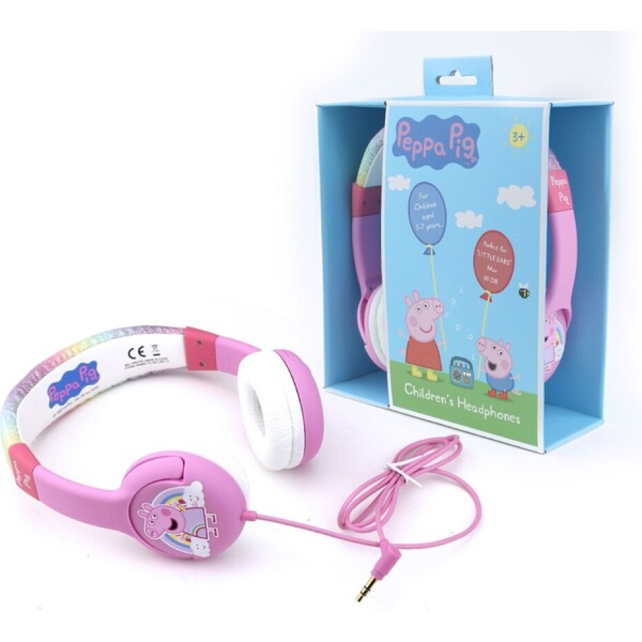 OTL drátová sluchátka dětská s motivem Rainbow Peppa růžová - main (3)