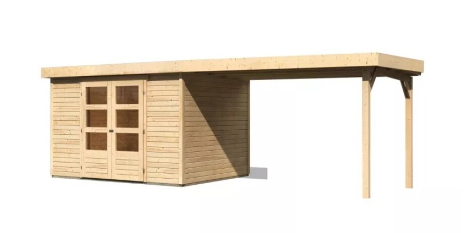 Dřevěný domek KARIBU ASKOLA 5 + přístavek 280 cm (77736) natur LG3196 - main (0)