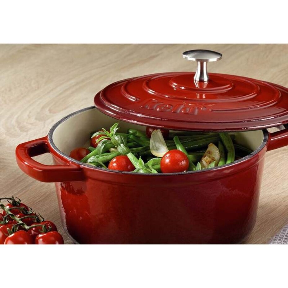 KELA Pekáč litinový s poklicí CALIDO 21 cm červená KL-11940 - main (3)
