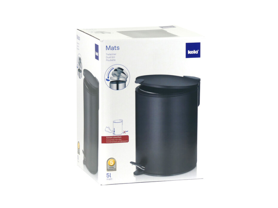 KELA Kosmetický koš 5 l MATS černá KL-23702 - main (7)
