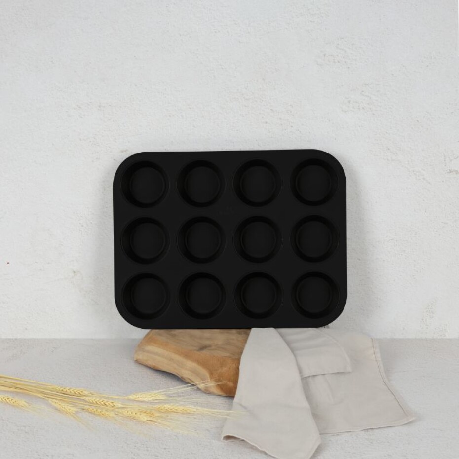 BERLINGERHAUS Forma na muffiny 12 ks Matte Black Collection BH-7950 - main (3)