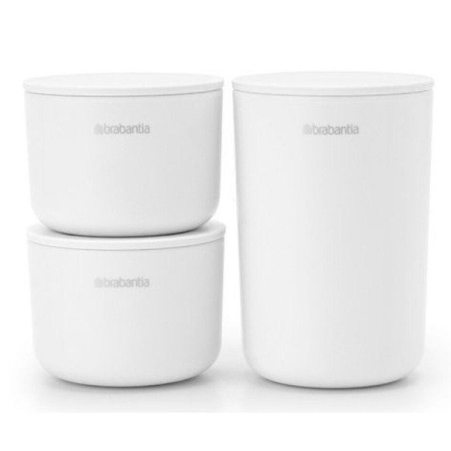 Úložná dóza s víkem RENEW, sada 3 ks, bílá, Brabantia - main (0)