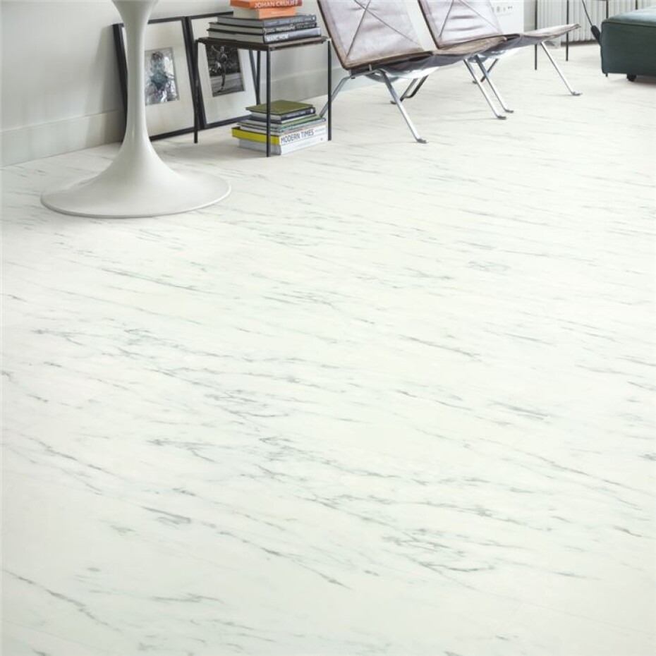 Quick-Step Alpha Vinyl Tiles Mramorová dlažba bílá AVST40136 - main (2)