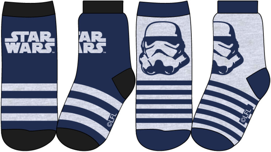 Star-Wars licence Chlapecké ponožky - Star Wars 52344997, světle šedá/ tmavě modrá Barva: Mix barev, Velikost: 23-26 - main (0)