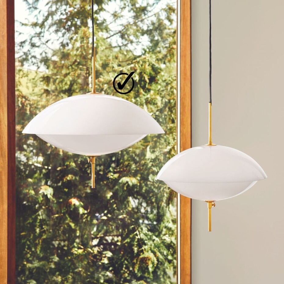 Závěsná lampa CLAM 55 cm, bílá / mosaz, Fritz Hansen - main (1)