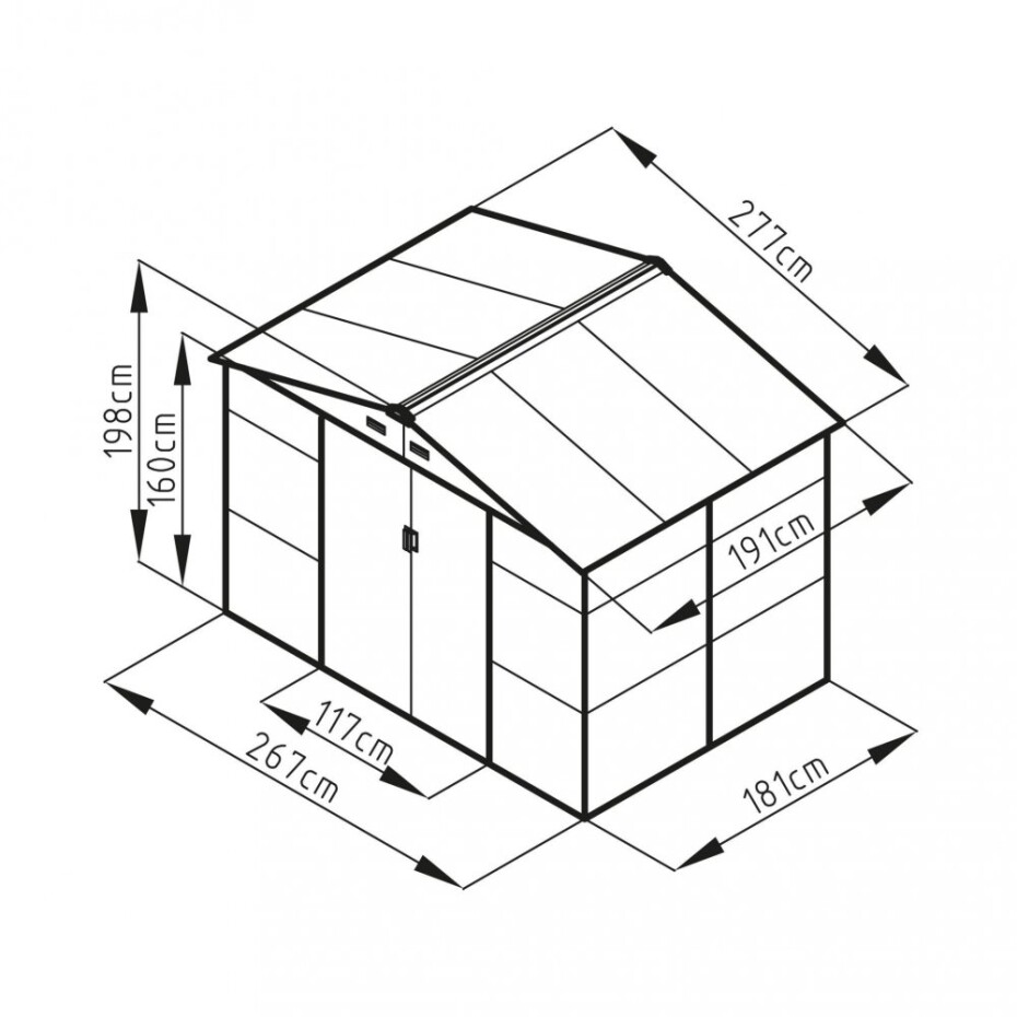 G21 Zahradní domek G21 GAH 529 - 277 x 191 cm, šedý G21-63900531 - main (2)