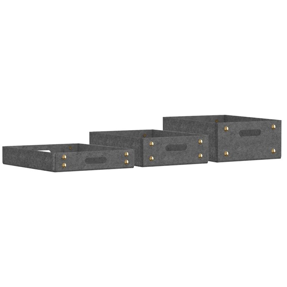 Stolní organizér TRAY, sada 3 ks, tmavě šedá, plsť, Umage - main (0)