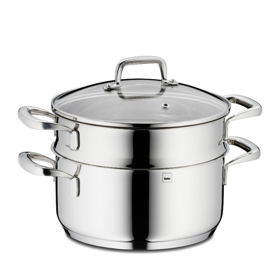 KELA Hrnec napařovací s poklicí nerez 18/10 FLAVORIA 20 cm sada 3 ks KL-10190 - main (0)