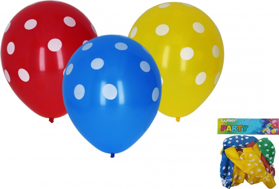Balónek nafukovací 30cm - sada 10ks, potisk puntík - main (0)