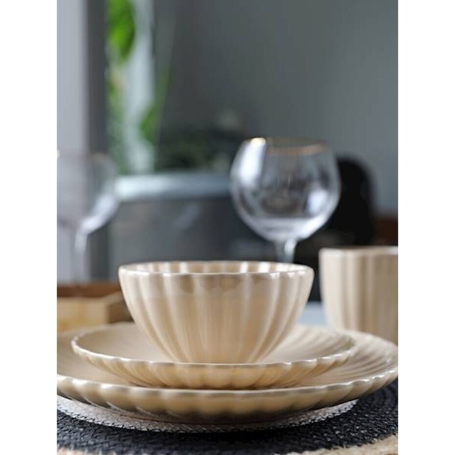 HIT Jídelní sada talířů porcelánová PEARL 18 ks béžová  HT-24327957 - main (1)