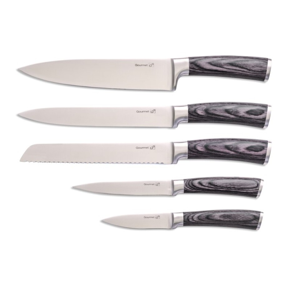 G21 Sada nožů G21 Gourmet Stone 5 ks + bambusový blok G21-6002238 - main (1)