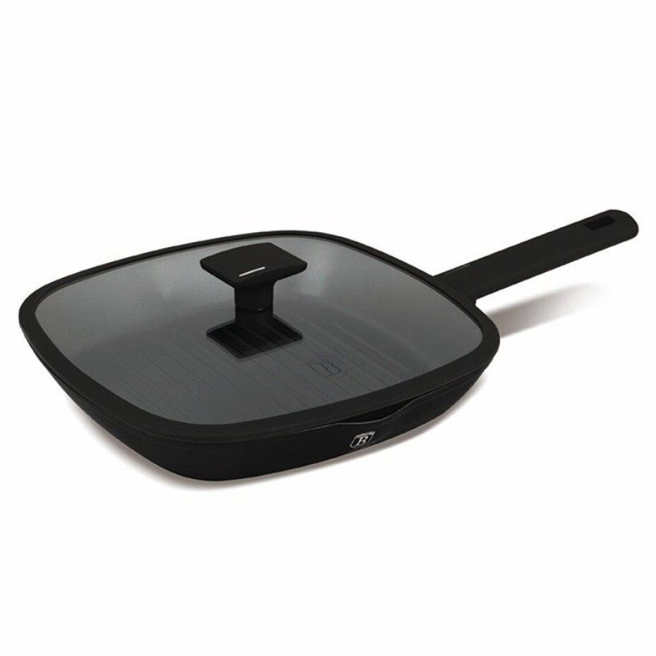 BERLINGERHAUS Pánev grilovací s poklicí 28 cm Matte Black Collection BH-8184 - main (0)