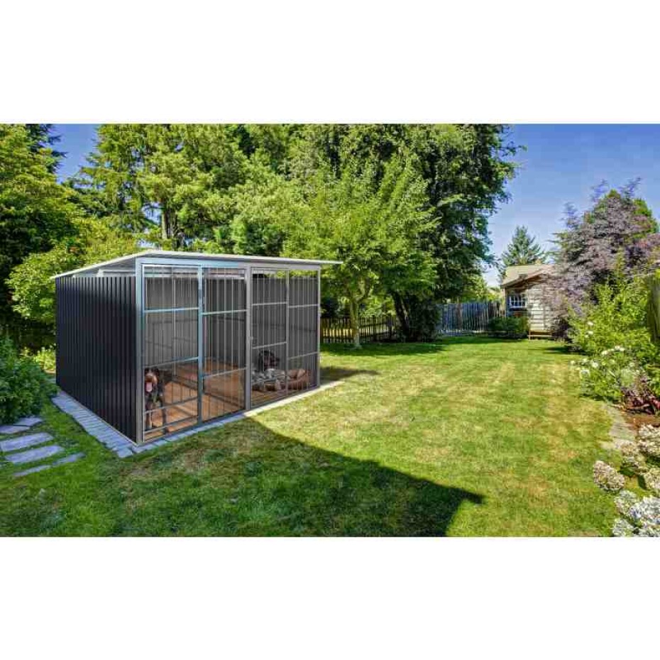 G21 Kotec pro psa G21 KEN 886 - 322 x 275 cm, dvoumístný, šedý G21-63900594 - main (1)