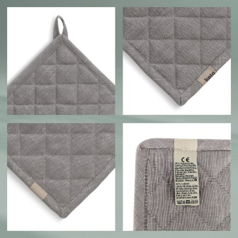 KELA Podložka pod hrnec Puro 55% bavlna/45% len šedý 20,0x20,0cm KL-12804 - main (2)