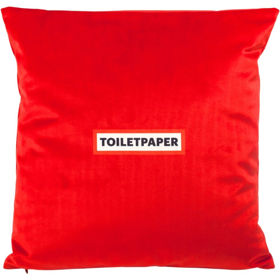 Dekorační polštář TOILETPAPER REVOLVER 50 x 50 cm, červená, Seletti - main (1)