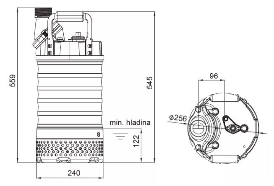 Kalové stavební čerpadlo 50 EUB-M 5.20T, 400V, 1,5kW, bez plováku - main (2)
