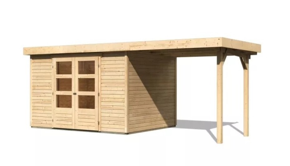 Dřevěný domek KARIBU ASKOLA 5 + přístavek 240 cm (73248) natur LG3194 - main (0)