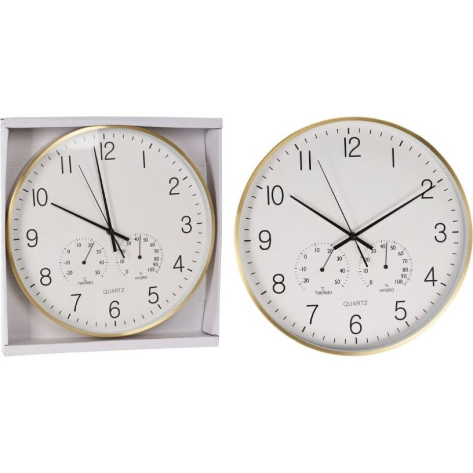 SEGNALE Nástěnné hodiny s teploměrem a vlhkoměrem pr. 38 cm KO-837362280 - main (0)
