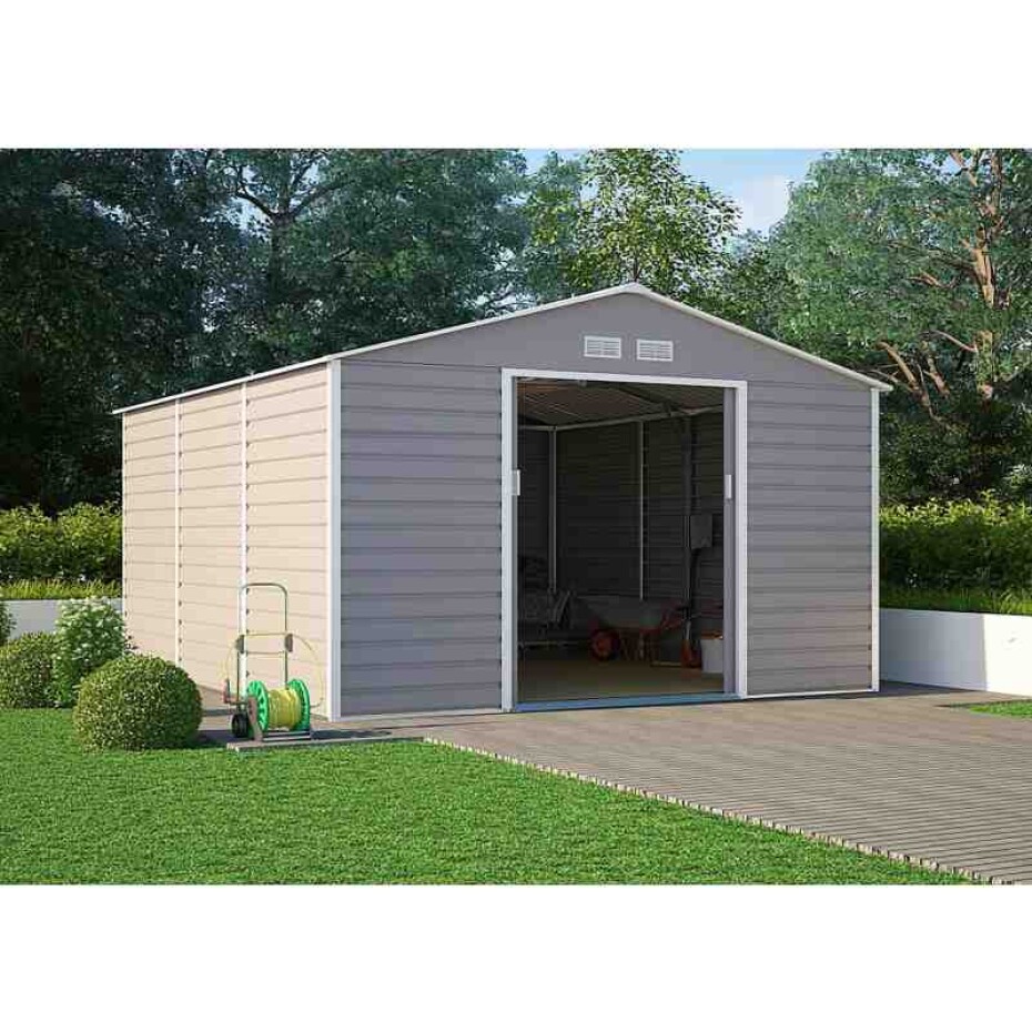 G21 Zahradní domek G21 GAH 1300 - 340 x 383 cm, šedý G21-63900581 - main (1)