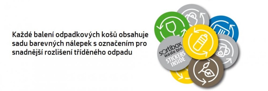 Prosperplast Odpadkový koš Prosperplast SORTIBOX 4 x 35 l popelavý 611256 - main (1)