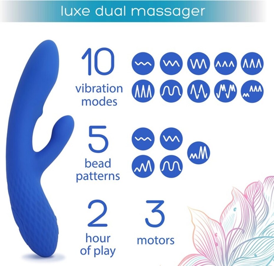 PlusOne Duální vibrační stimulátor, modrá - main (2)