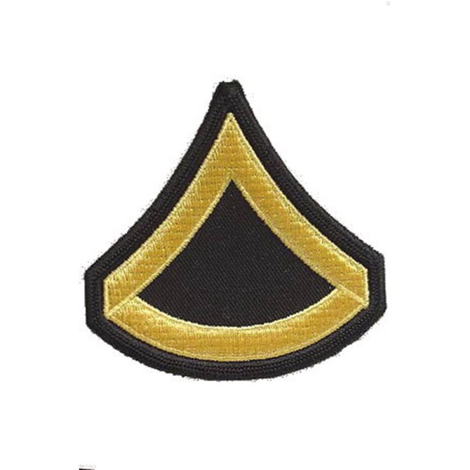 Nášivka: Hodnost US ARMY rukávová Private First Class černá | žlutá - main (0)