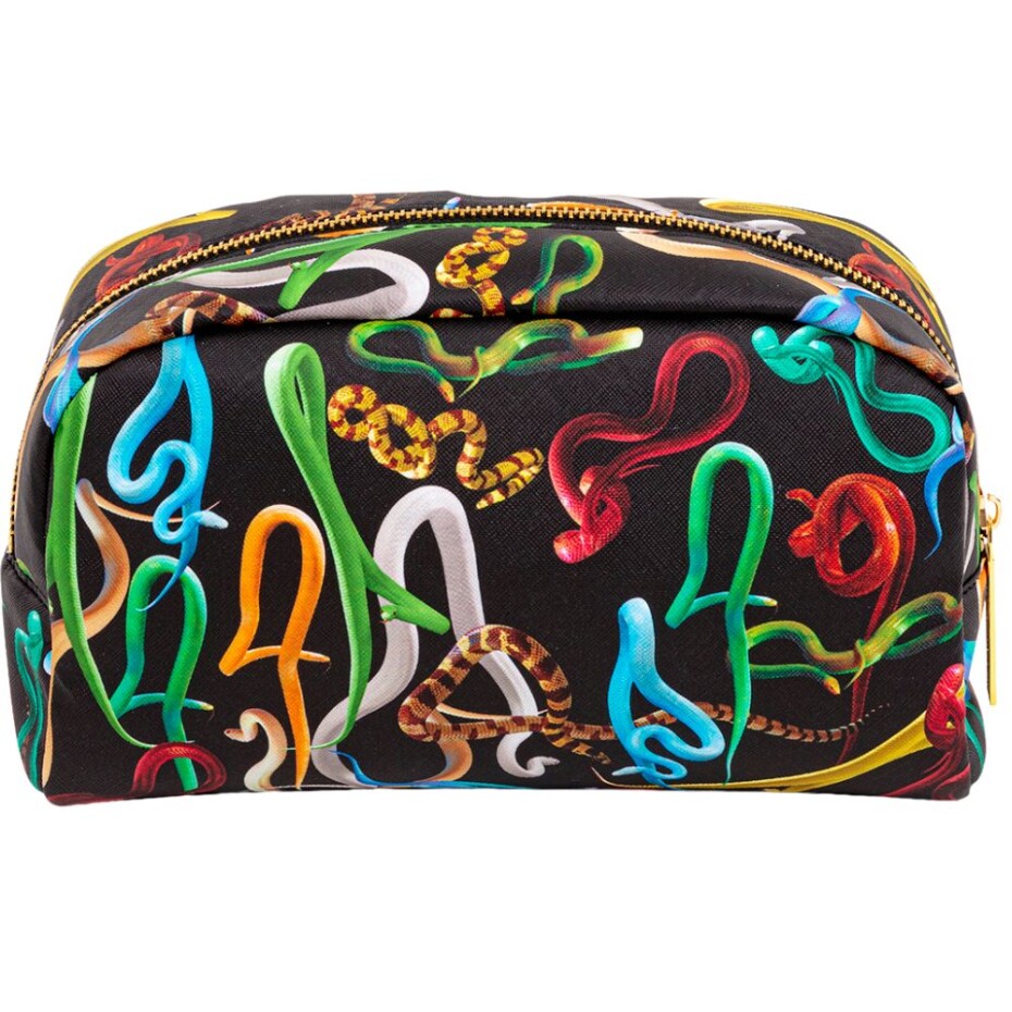 Kosmetická taštička TOILETPAPER SNAKES 23 x 13 cm, černá, Seletti - main (1)