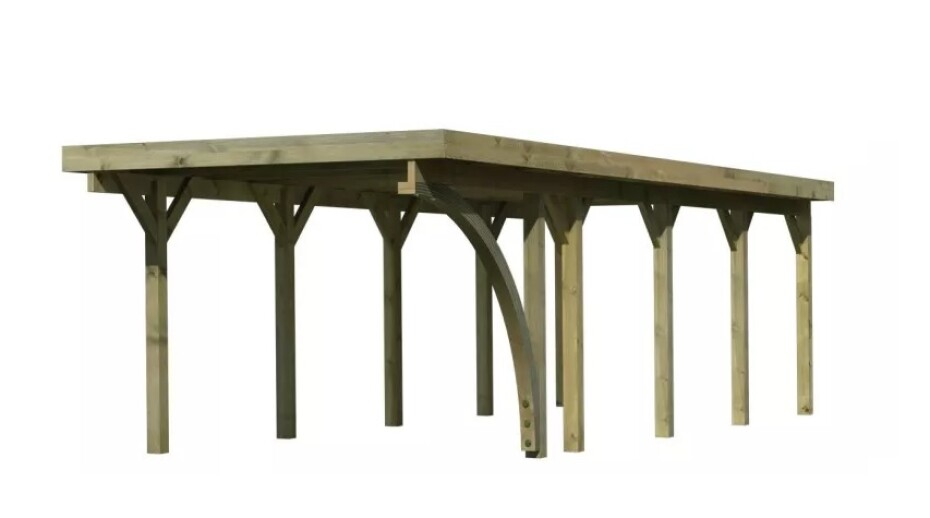Carport KARIBU CLASSIC 3B 61971 ocelové střešní plechy LG3358 - main (1)