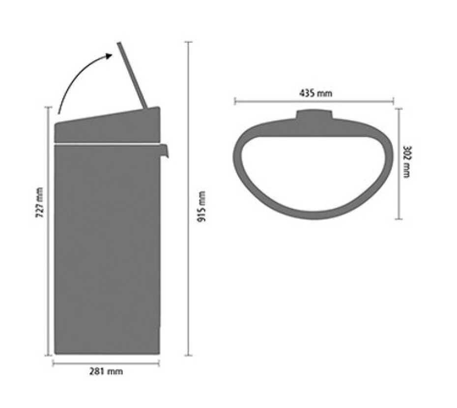 Dotykový odpadkový koš TOUCH BIN NEW 40 l, matná černá, Brabantia - main (5)