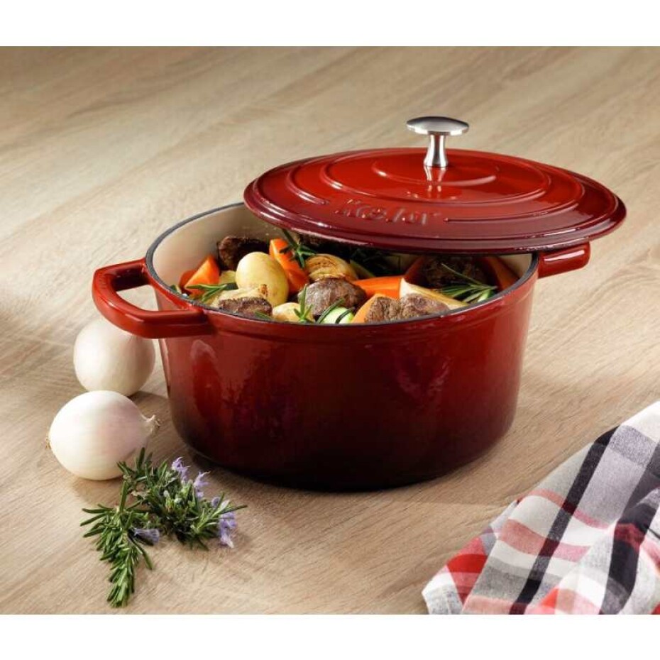 KELA Pekáč litinový s poklicí CALIDO 24 cm červená KL-11941 - main (2)