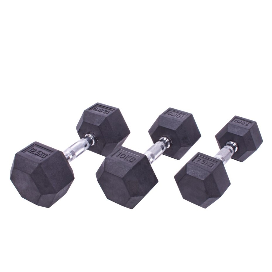 Sada jednoručních činek Sportago Hexagon - 7,5 + 10 + 12,5 kg - main (0)