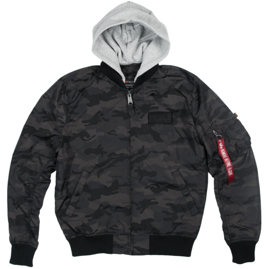 Alpha Industries Bunda  MA-1 TT Hood black camo L - main (0)