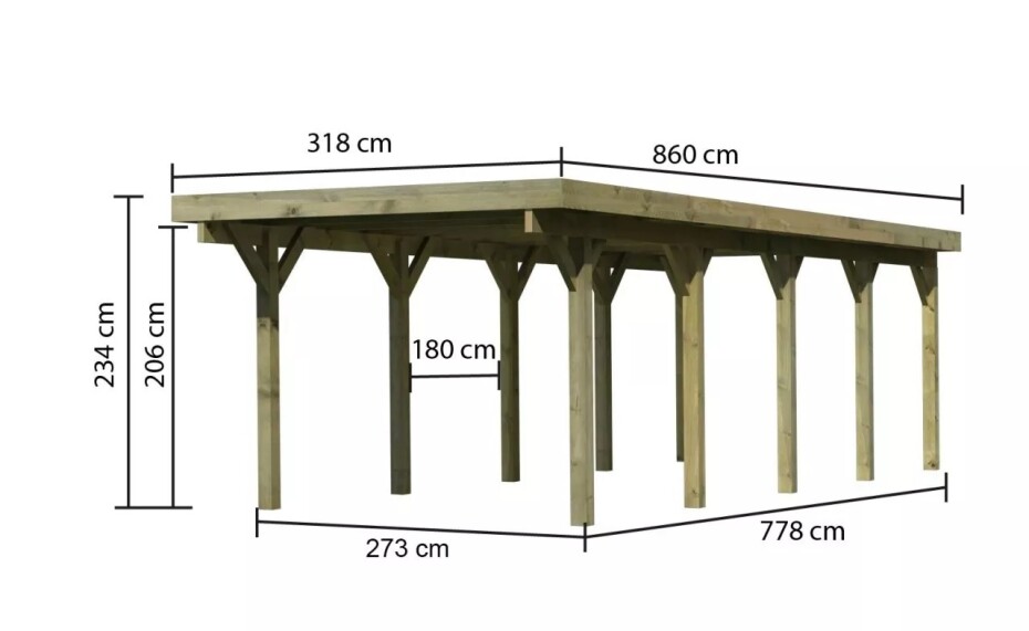 Carport KARIBU CLASSIC 3A 61955 LG3304 - main (2)