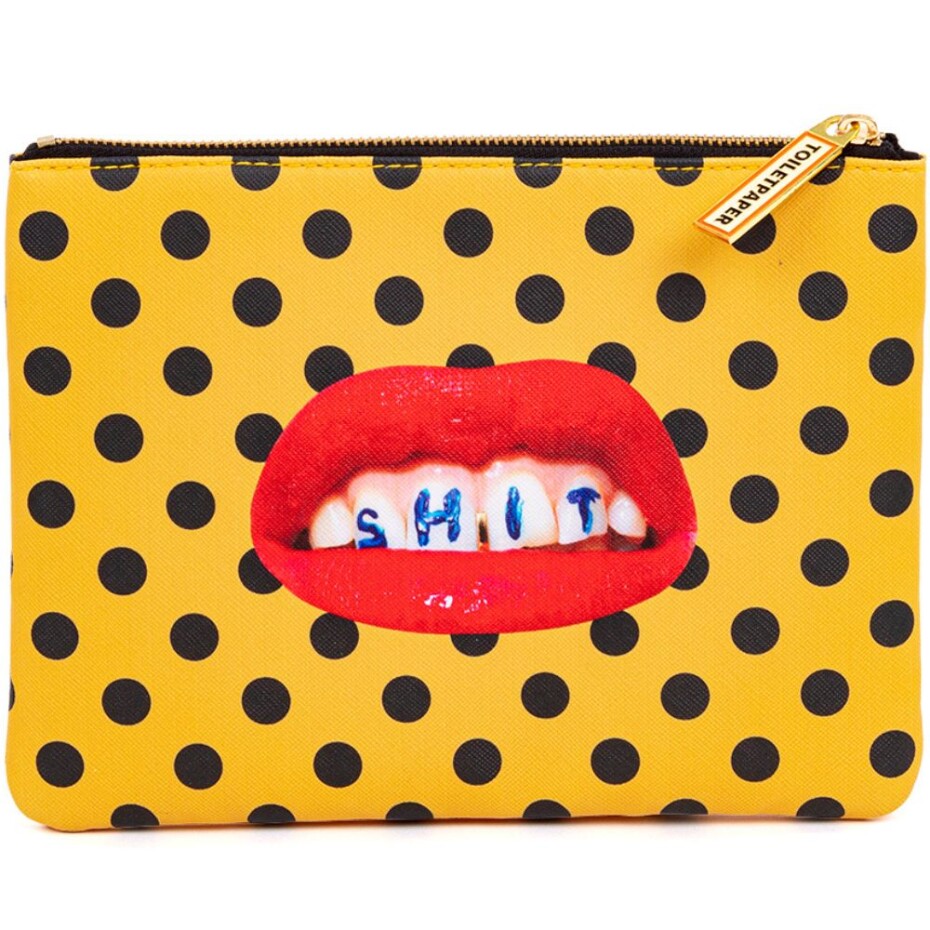 Kosmetická taštička TOILETPAPER SHIT 21 x 15,5 cm, oranžová, Seletti - main (1)