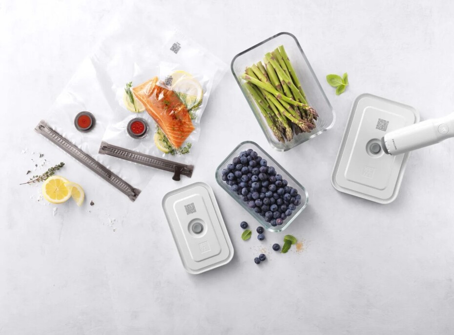 Sada na vakuování potravin FRESH & SAVE, sada 7 ks, bílá, sklo, Zwilling - main (1)