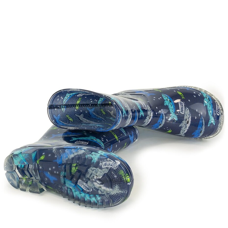 chlapecké holínky PVC - potisk žralok, Pidilidi, PL0036-04,  modrá - 32 - main (1)