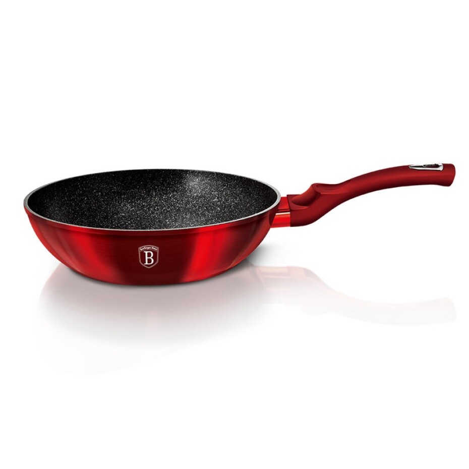 BERLINGERHAUS Pánev WOK s mramorovým povrchem 30 cm Burgundy Metallic Line BH-6166 - main (5)