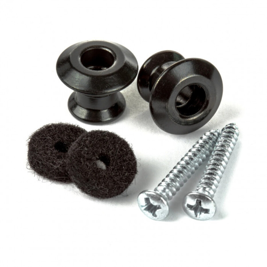 Dunlop 2PSLS033BK - STRAPLOK DUAL DESIGN STRAP BUTTON SET - BLACK - main (0)