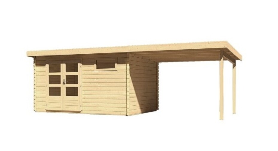 Dřevěný domek KARIBU BASTRUP 8 + přístavek 300cm (79315) natur LG2940 - main (0)
