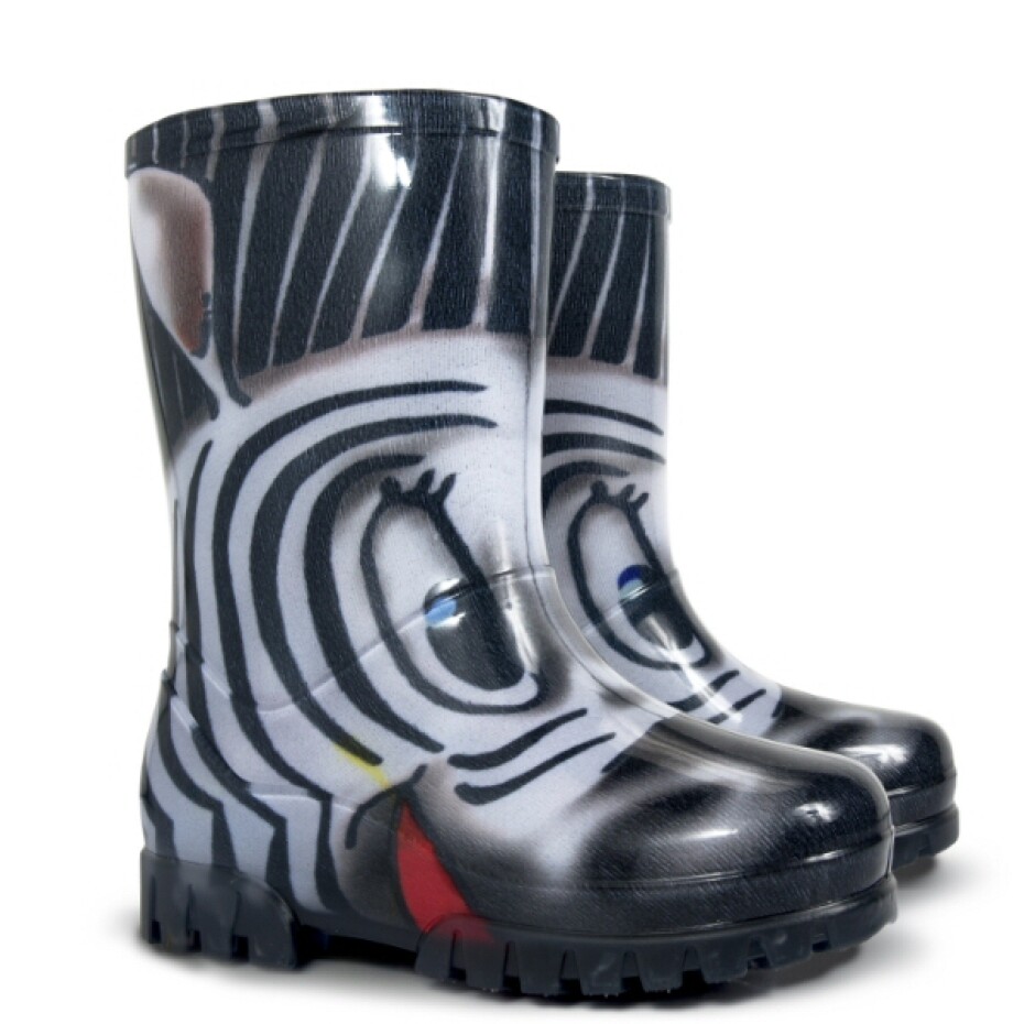 Dětské holínky Demar - TWISTER PRINT 0036 S - zebra, černá/ bílá Barva: Černá, Velikost: 24-25 - main (0)