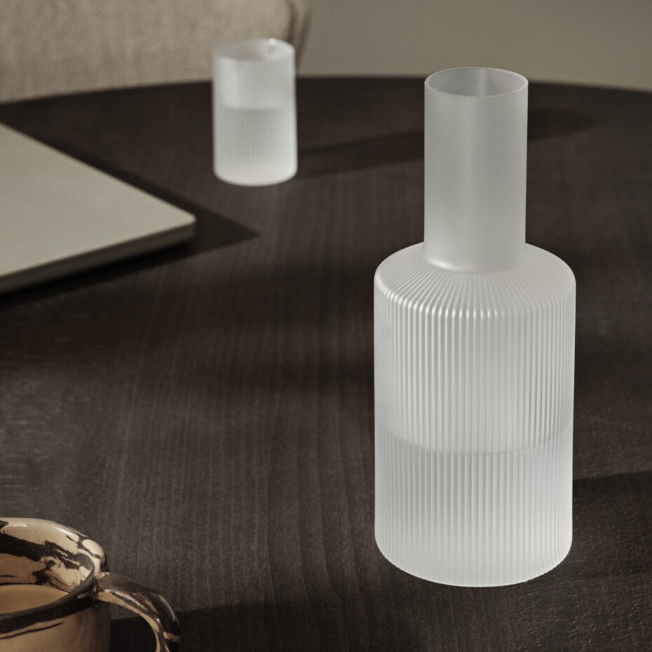 Karafa na vodu RIPPLE 1 l, bílá, sklo, ferm LIVING - main (1)