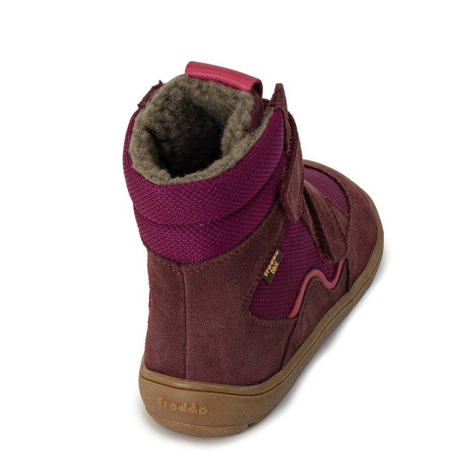 Dívčí zimní barefoot boty TEX WINTER Bordeaux, Froddo, G3160233-7, červená - 28 - main (4)