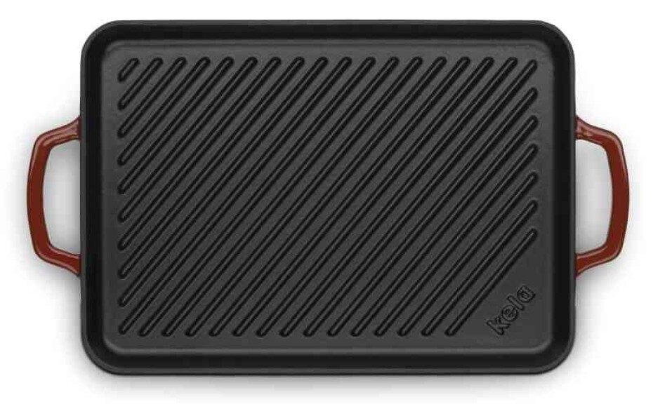 KELA Grilovací deska litinová Calido 35x25 cm červená KL-11939 - main (2)