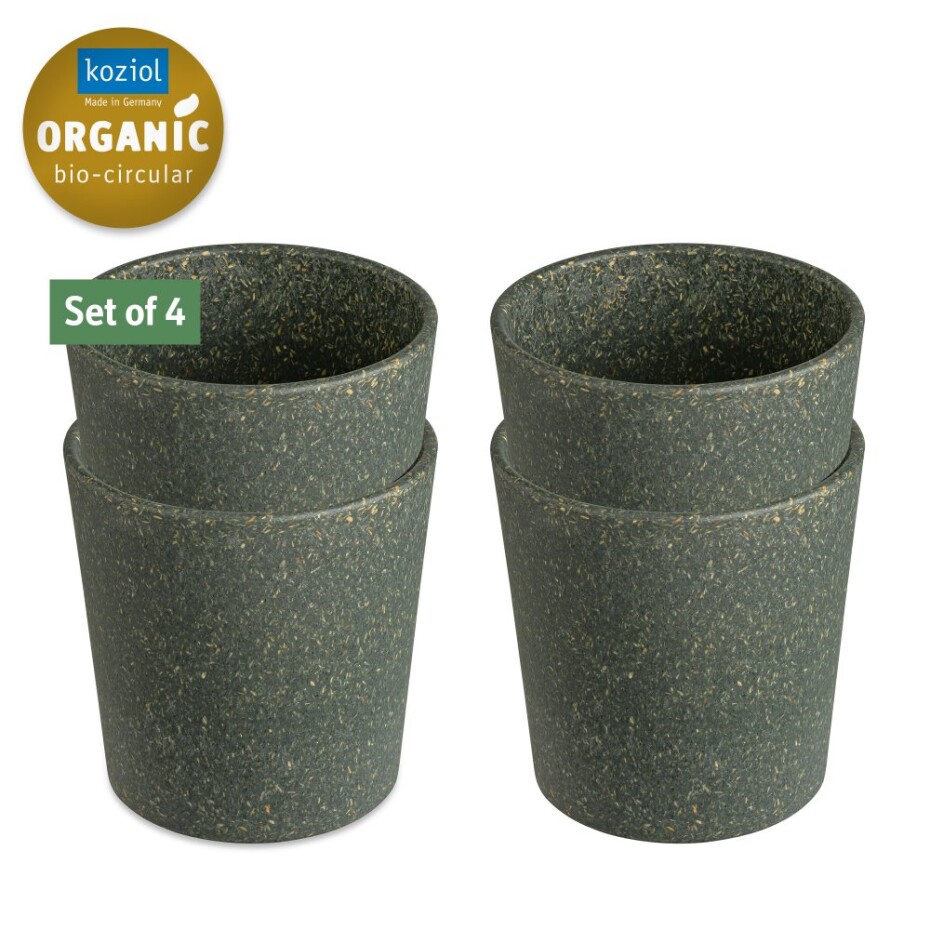 Platový hrnek CONNECT 190 ml, sada 4 ks, přírodní popelavě šedá, Koziol - main (0)