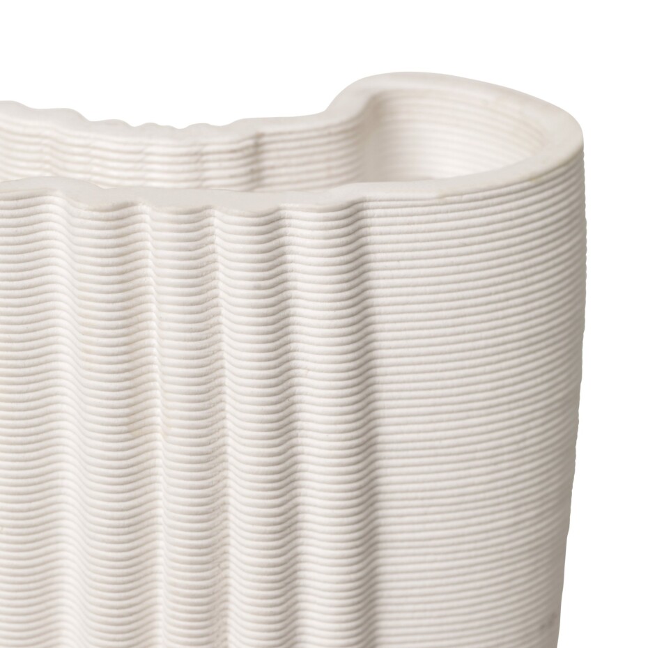Váza MOIRE 30 cm, bílá, kamenina, ferm LIVING - main (6)