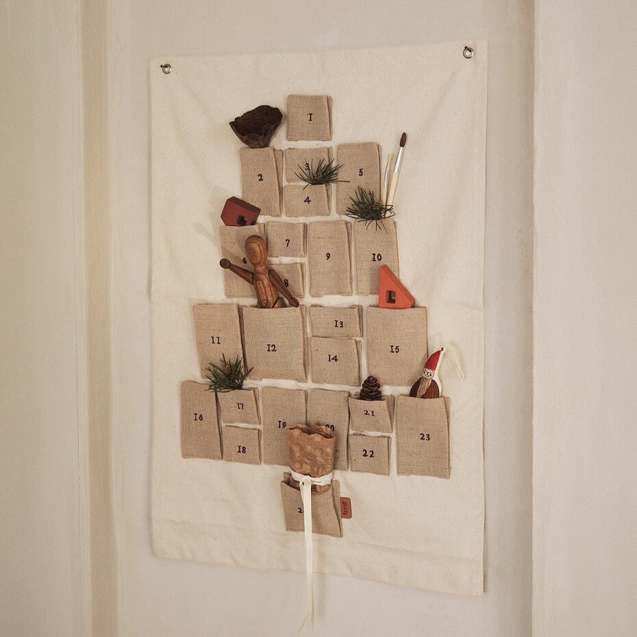 Adventní kalendář PINE 50 x 69 cm, přírodní, bavlna, ferm LIVING - main (1)