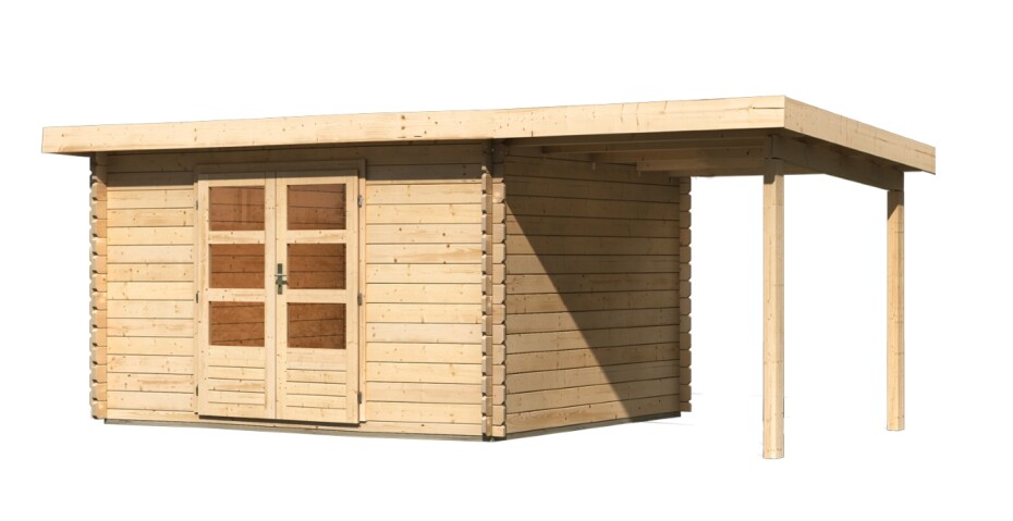 Dřevěný domek KARIBU BASTRUP 7 + přístavek 200 cm (78673) natur LG2934 - main (0)